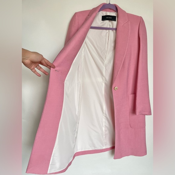 Zara Pink Bubble Gum Textured Weave Coat - XS - Picture 10 of 16